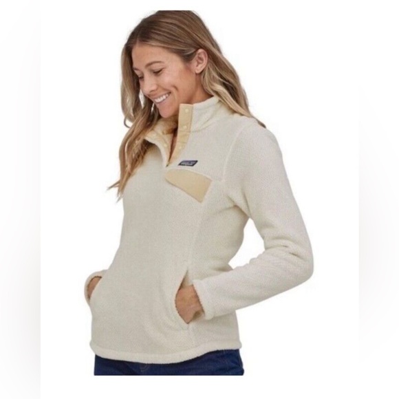 Patagonia Women’s Re-Tool Snap-T pull over/ tan& white color /Size M - Picture 2 of 14